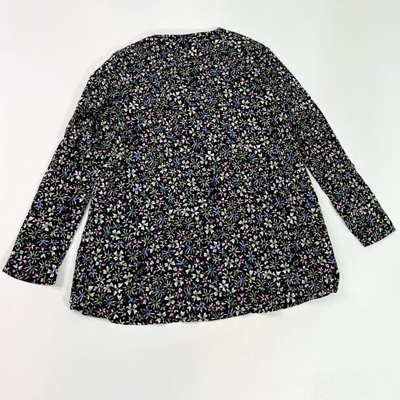 J. Jill Blouse Womens Small BlackPack & Multi-Color Floral Print Long-Sleeve new - Picture 10 of 12